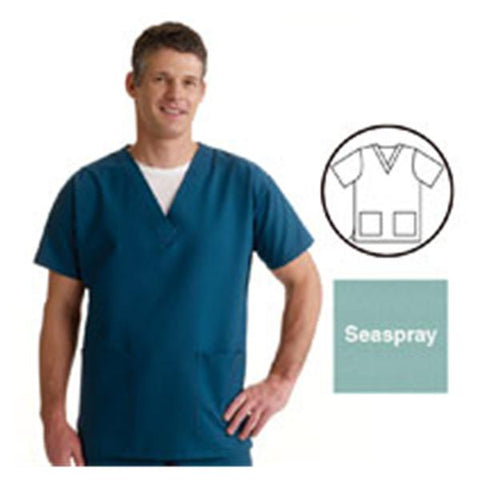 ComfortEase by Medline Shirt Scrub ComfortEase 8800 Womens 3X Large Seaspray Each - 8800JSSXXXL