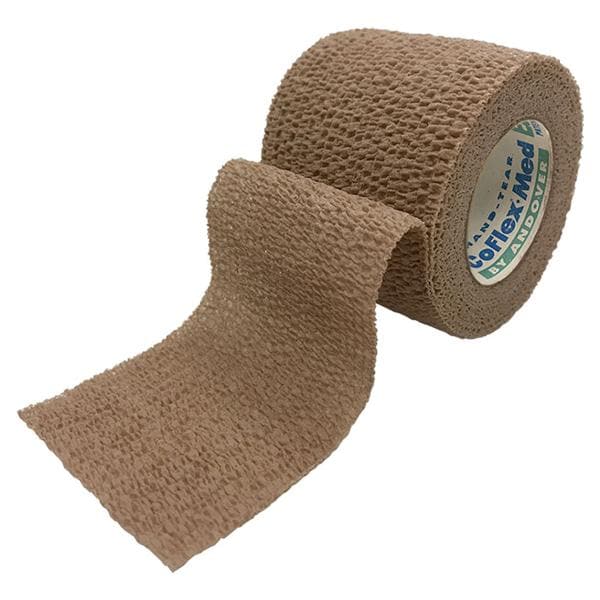 Andover Coated Products Bandage CoFlex Med Compression Elastic 4"x5yd Ltx Non-Sterile Cohesive Tan 18/Ca - 7400TN-018