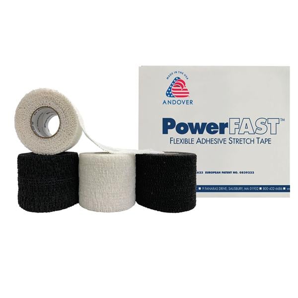 Andover Coated Products Tape Stretch PowerFast Synthetic Fabric 2"x5yd Black 24/Ca - 4220BK-024