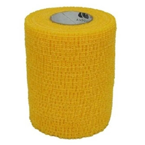 Andover Coated Products Bandage CoFlex 4"x5yd Compression Elastic Yellow Latex Non-Sterile 18/Box - 3400YL-018