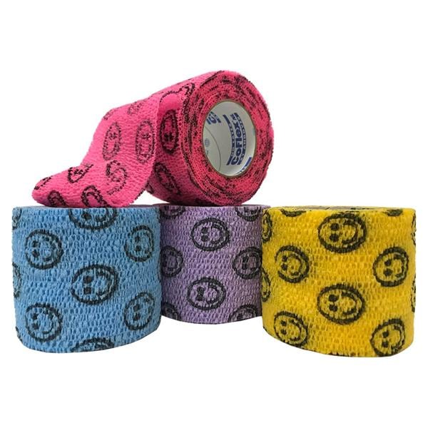 Andover Coated Products Bandage CoFlex NL Compression Elastic 3"x5yd LF NS Cohesive Smiley 24/Case - 5300SC-024