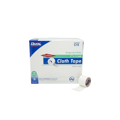 Dukal Corporation Tape Cloth 1"x1.5yd White 100/Bx, 1 BX/CA - C15