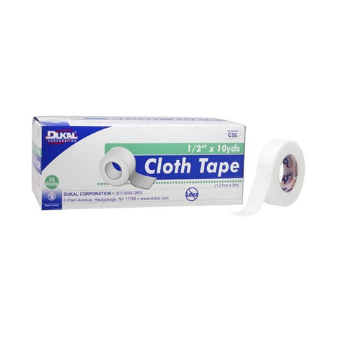Dukal Corporation Tape Cloth .5"x10yd White 24/Bx, 1 BX/CA - C50