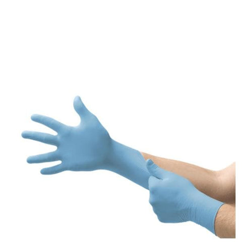 Ansell Healthcare Products LLC Gloves Exam Microflex Powder-Free Nitrile Latex-Free Medium Light Blue 100/Bx, 10 BX/CA - 92134080