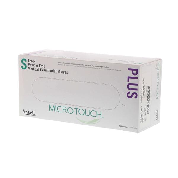 Ansell Healthcare Products LLC Gloves Exam Micro Touch Plus Powder-Free Latex 9.5 in Small Cream 150/Bx, 10 BX/CA - 6015301