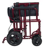 Bariatric Aluminum Transport Chair, 22" seat - FE-69-0385