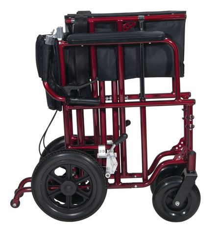 Bariatric Aluminum Transport Chair, 22" seat - FE-69-0385