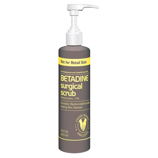 Purdue Products LP Scrub Surgical Betadine/PVP Iodine 7.5% 16oz/Bt, 12 BT/CA - BSWP16