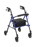 Adjustable Height Rollator, 6" Casters, Blue