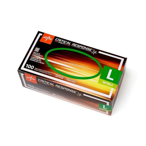 Medline Industries Inc Gloves Exam Powder-Free Nitrile Latex-Free Large 100/Bx, 10 BX/CA - CR911L