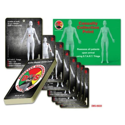 Disaster Management Systems Card Deck Training Active Shooter Victim Unisex 32 Cards Each - DMS-06020