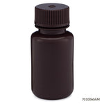 Globe Scientific Bottles, Diamond RealSeal, Wide Mouth Round, Amber HDPE with Amber PP Closure