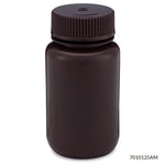 Globe Scientific Bottles, Diamond RealSeal, Wide Mouth Round, Amber HDPE with Amber PP Closure
