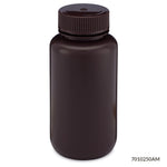 Globe Scientific Bottles, Diamond RealSeal, Wide Mouth Round, Amber HDPE with Amber PP Closure