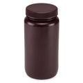 Globe Scientific Bottles, Diamond RealSeal, Wide Mouth, HDPE Bottle, PP Screw Cap, Amber, 2 Litres (0.5 Gallons) - GS-7012000AM