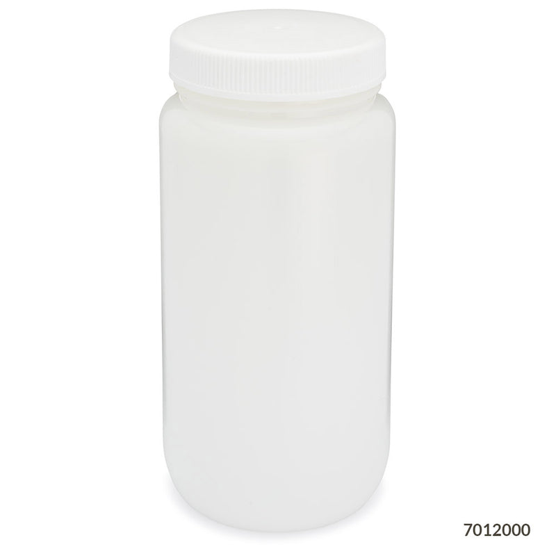 Globe Scientific Bottles, Diamond RealSeal, Wide Mouth Round, HDPE with PP Closure, 2L, 6 of Case - GS-7012000