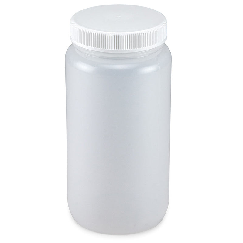 Globe Scientific Bottles, Diamond RealSeal, Wide Mouth, LDPE Bottle, PP Screw Cap, 2 Litres (0.5 Gallons)