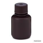 Globe Scientific Bottles, Diamond RealSeal, Narrow Mouth Boston Round, Amber HDPE with Amber PP Closure
