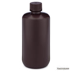 Globe Scientific Bottles, Diamond RealSeal, Narrow Mouth Boston Round, Amber HDPE with Amber PP Closure