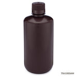 Globe Scientific Bottles, Diamond RealSeal, Narrow Mouth Boston Round, Amber HDPE with Amber PP Closure