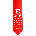 SNELLEN CHART ON RED BACKGROUND NECKTIE
