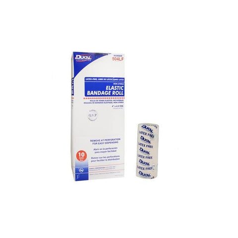 Dukal Corporation Bandage 4"x4.5yd Stretch Elastic 2 Clip Closure Tan LF Non-Sterile 50rl/Ca - 504LF