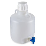 Globe Scientific Carboys, Round with Spigot and Handles, LDPE, White PP Screwcap, Molded Graduations