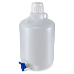 Globe Scientific Carboys, Round with Spigot and Handles, LDPE, White PP Screwcap, Molded Graduations