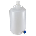 Globe Scientific Carboys, Round with Spigot and Handles, LDPE, White PP Screwcap, Molded Graduations