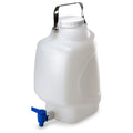 Globe Scientific Carboys, Rectangular with Spigot and Handle, PP, White PP Screwcap, Molded Graduations, Autoclavable