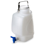 Globe Scientific Carboys, Rectangular with Spigot and Handle, PP, White PP Screwcap, Molded Graduations, Autoclavable