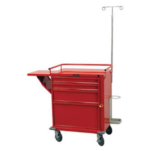 Harloff Manufacturing Cart Emergency 4 Drawer Red Each - V24-4B-HSACC