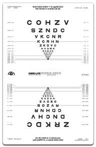 SLOAN LETTER PROPORTIONAL SPACED NEAR VISION CHART