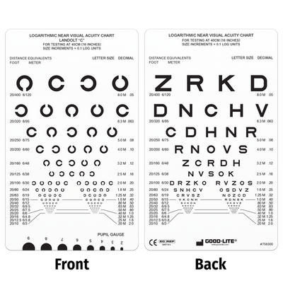 SLOAN LETTER & LANDOLT C NEAR VISION CARD