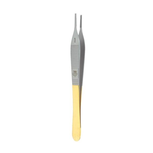 Miltex Forcep Tissue Adson 4-3/4" Tying Platform Cross Serrated Straight 7x7Tth TC Each - Integra Miltex - 6-124TC