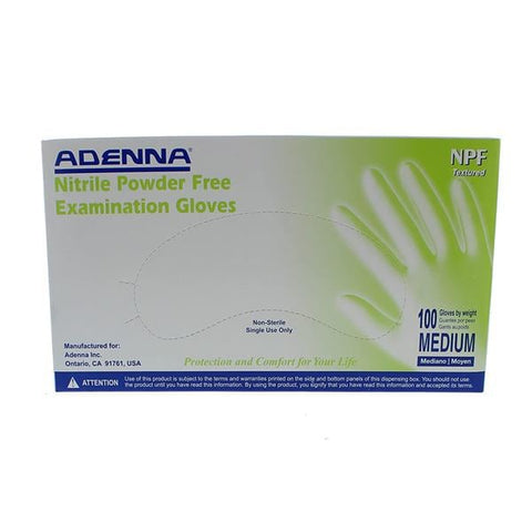Adenna, Inc Gloves Exam Powder-Free Nitrile Latex-Free Medium Blue 10Bx/Ca - NPF885