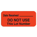 Marketlab Permanent Label Orange 1-1/2x5/8" Do Not Use This Lot Number 1000/Rl - 8032