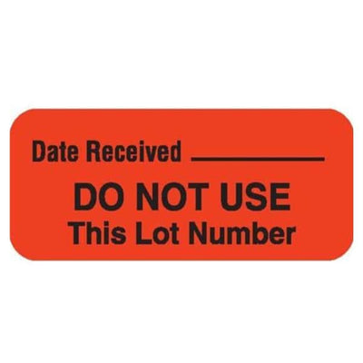 Marketlab Permanent Label Orange 1-1/2x5/8" Do Not Use This Lot Number 1000/Rl - 8032