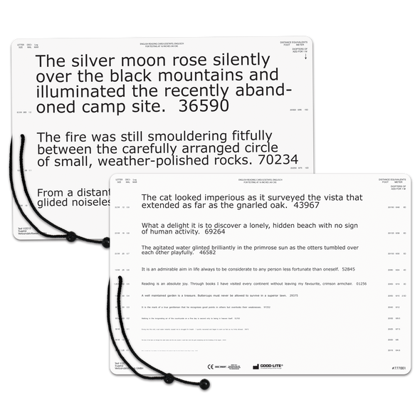 LOW VISION READING CARD