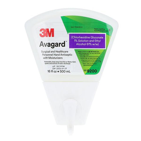 3M Medical Products Scrub Hnd Surg Wtrls Avagard 61% Ethyl Alc w/w / 1% GHC 16.9oz Dspnsr Btl Each, 8 Each/CA - 9200