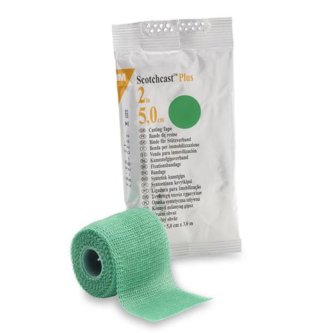 3M Medical Products Tape Scotchcast Plus Fiberglass 2"x4yd Roll Green 10/Ca - 82002G