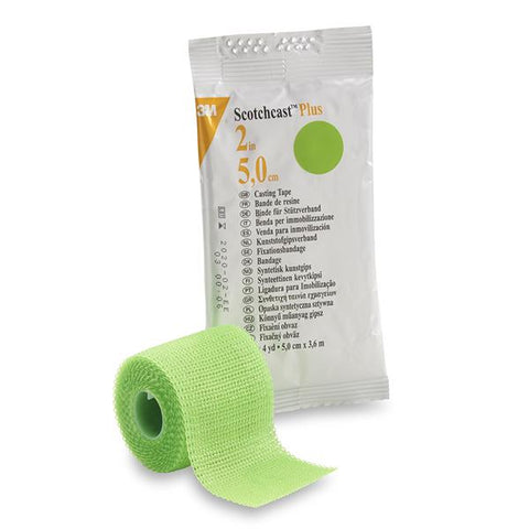 3M Medical Products Tape Scotchcast Plus Fiberglass 2"x4yd Roll Bright Green 10/Ca - 82002V