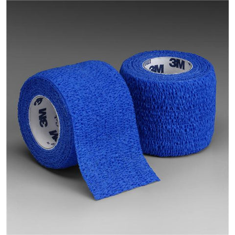 3M Medical Products Bandage Coban Wrap Elastic 1"x5yd Latex Non-Sterile Blue 30/Bx - 1581B