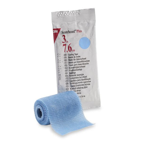 3M Medical Products Tape Scotchcast Plus Fiberglass 3"x4yd Roll Light Blue 10/Ca - 82003L