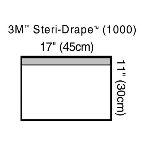 3M Medical Products Drape Utility Steri-Drape Non-Fenestrated 17x11" Small Clear Sterile 10/Bx, 4 BX/CA - 1000