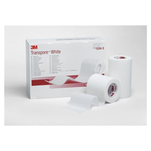 3M Medical Products Tape Surgical Transpore Plastic .5"x10yd Adhesive White 240/Case - 1534-0