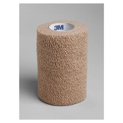 3M Medical Products Bandage Coban Wrap Elastic 4"x5yd Latex Non-Sterile Tan Rl, 18 Each/CA - 1584