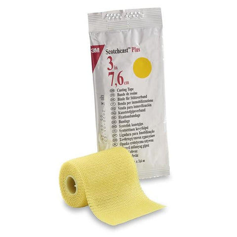 3M Medical Products Tape Scotchcast Plus Fiberglass 3"x4yd Roll Yellow 10/Ca - 82003Y