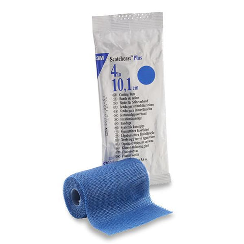 3M Medical Products Tape Scotchcast Plus Fiberglass 4"x4yd Roll Blue 10/Ca - 82004B