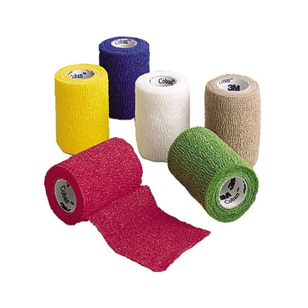 3M Medical Products Bandage Coban Wrap Elastic 3"x5yd Latex Non-Sterile Assorted 12/Bx - 1583A